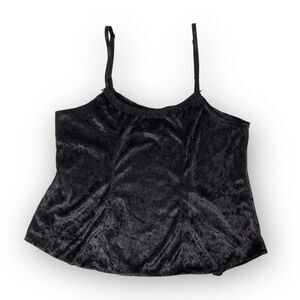 Cykxtees Velvet Black Cami Spaghetti Strap Tank Top Goth Grunge Women Size Large